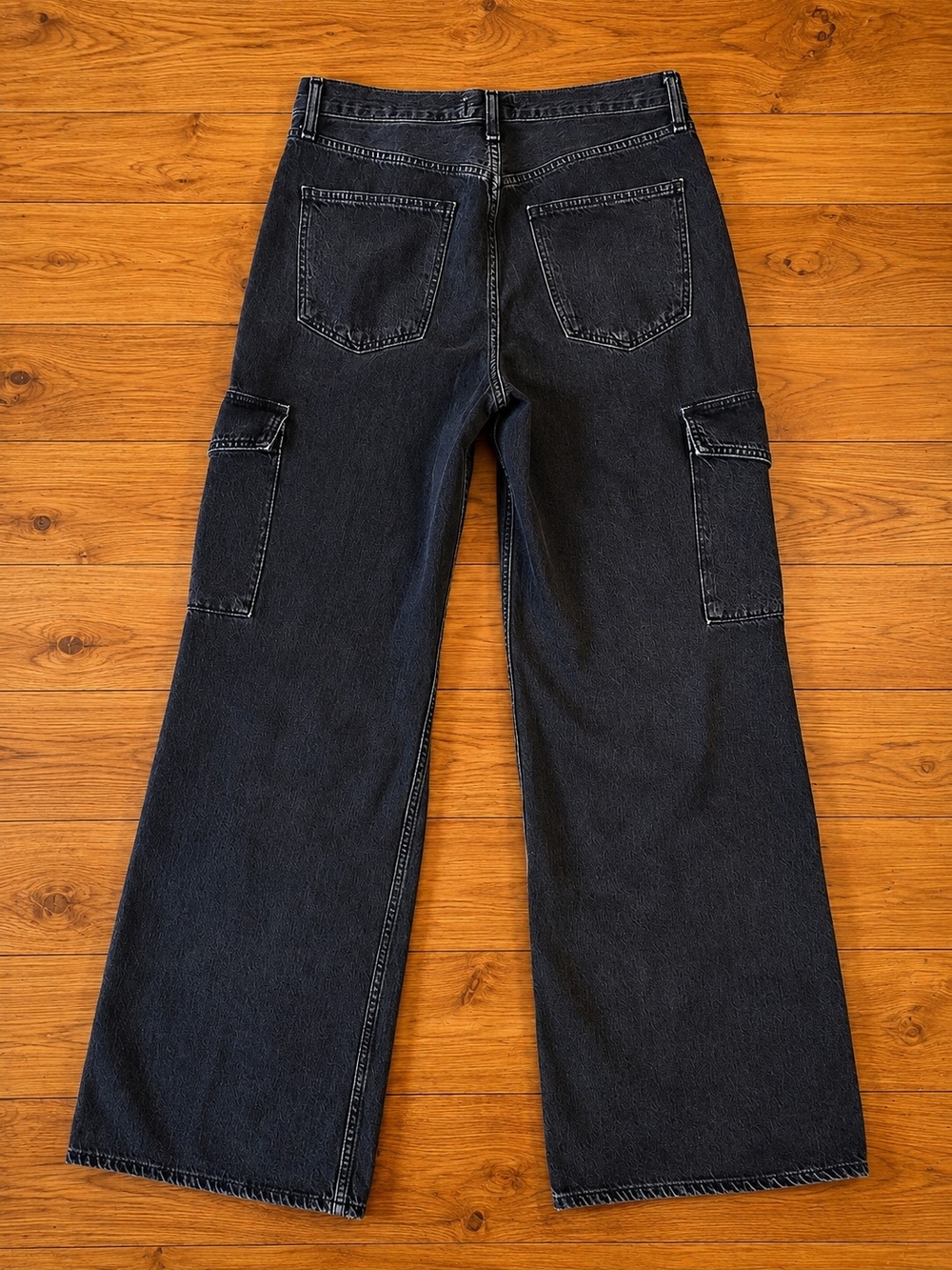 AGOLDE Cargo Jeans Washed Black Wide Leg Women’s Size 28; - Picture 4 of 9